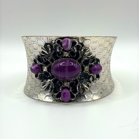 Silver Honeycomb Cuff 6-9” - Picture 2 of 8